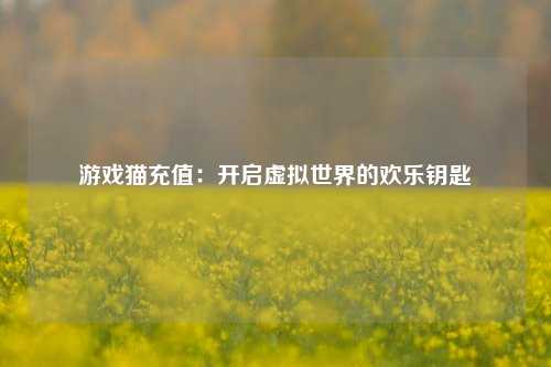 游戏猫充值：开启虚拟世界的欢乐钥匙