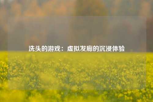 洗头的游戏:虚拟发廊的沉浸体验
